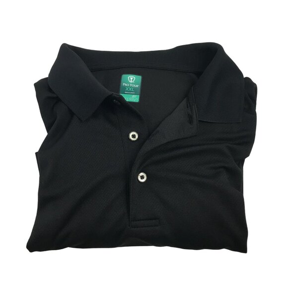 PRO TOUR AIR PLAY BLACK GOLF POLO MENS XXL - Picture 3 of 4